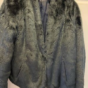 Isda & Co Fur Ball Faux Fur Jacket Sz Medium NWT Black
